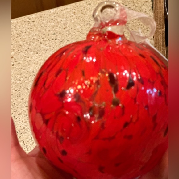 HANDCRAFTED Blown Glass FRIENDSHIP Beautiful Red  Multicolor ORNAMENT 4.5-5” - Picture 8 of 16